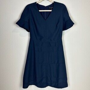 Banana Republic Navy Flutter Sleeve Sheath Dress 4